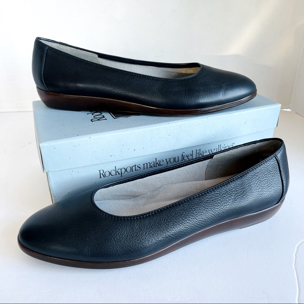 Comfort By Rockport Slipon Blue Pure Leather Shoes